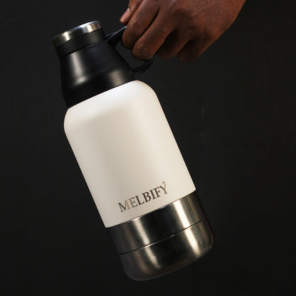 Melbiflask Insulated Vacuum Flask Bottle 1 Ltr ( White)
