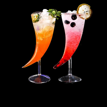 Melbify Horn Shaped Cocktail Glasses | 360 ml | Cocktail Glasses Big | Giant Cocktail Glasses | Curved Cocktail Glasses | Big Cocktail Glasses