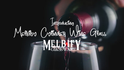 Melbify Cylinder Wine Glasses | 160 ml | Luxury Wine Glassware | Wide Mouth | Designer Wine Glasses | Unique | Crystal Wine Glass Set | Luxury Wine Glass Gift Pack