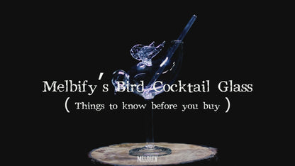 Melbify Bird Cocktail Glass with Free Straw | 250 ml | Swan Bird Glass | Creative | Unique | Designer Cocktail Glass Set