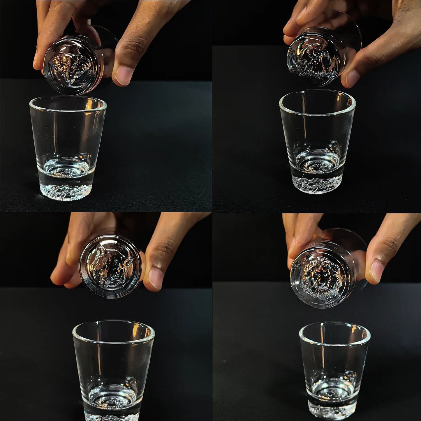 Melbify Animal Pattern Shot Glasses | 50 ML | Set of 4 | Premium | Shot Glass for Vodka, Whiskey, Rum,Tequila, Espressos, Spirits & Liquors | Gift Set