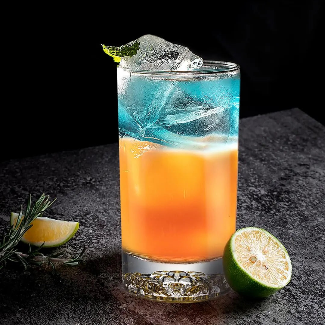 Melbify Animal Pattern Cocktail Glasses | 380 ML | Set of 4 | Premium | Drinking Highball Glass for Cocktails, Mojito, Juice, Water,Beer & Mixed Drinks | Gift Set