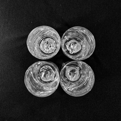 Melbify Animal Pattern Cocktail Glasses | 380 ML | Set of 4 | Premium | Drinking Highball Glass for Cocktails, Mojito, Juice, Water,Beer & Mixed Drinks | Gift Set