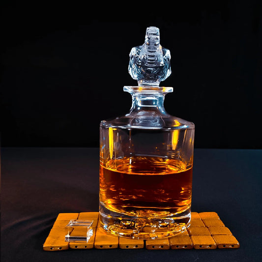 Elephant Whiskey Decanter | 850 ml | Premium Crystal Liquor Decanters with Stopper | Decanter for Liquor, Whiskey, Brandy, Gin, Rum, Scotch,Tequila, Vodka, and Brandy | Gift Set