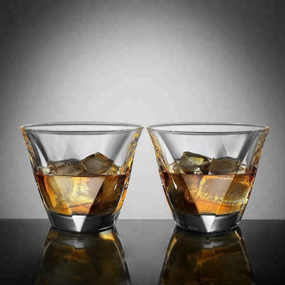 Melbify Whiskey Glass V Shaped | 300 ML | Whiskey Glasses for Men | Wide | Stylish | Heavy Alcohol Glasses for Bourbon, Scotch | Wide Rim | Heavy