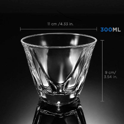 Melbify Whiskey Glass V Shaped | 300 ML | Whiskey Glasses for Men | Wide | Stylish | Heavy Alcohol Glasses for Bourbon, Scotch | Wide Rim | Heavy