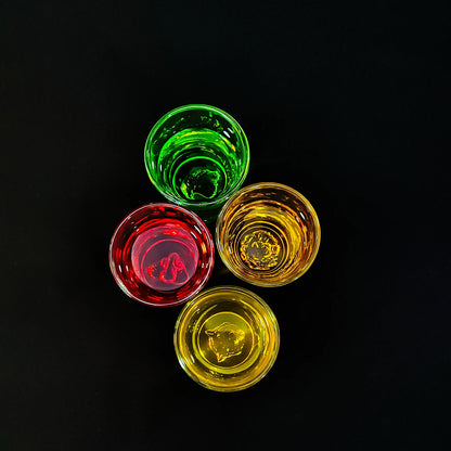 Melbify Animal Pattern Shot Glasses | 50 ML | Set of 4 | Premium | Shot Glass for Vodka, Whiskey, Rum,Tequila, Espressos, Spirits & Liquors | Gift Set